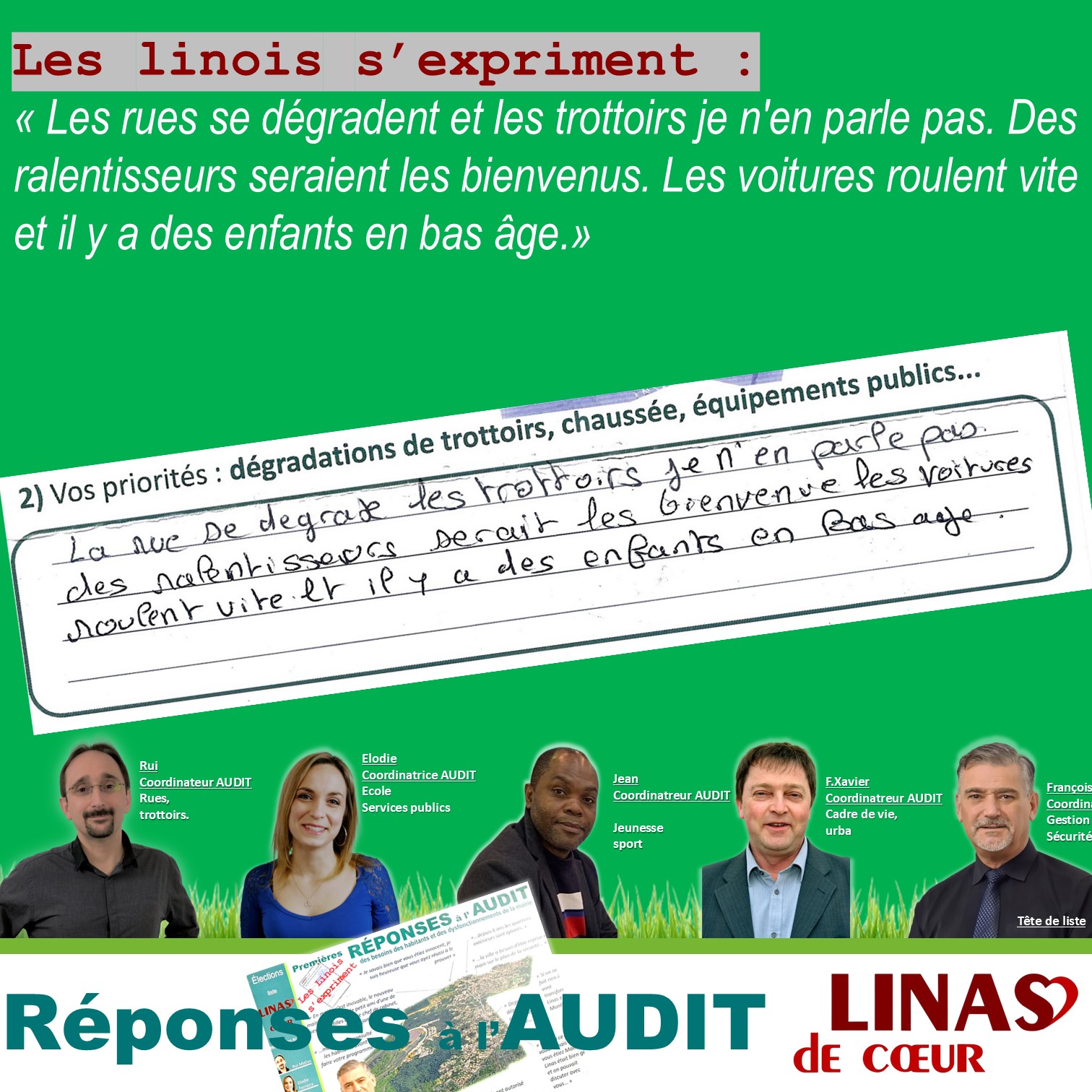 Les rues se dégradent et les trottoirs je n&rsquo;en parle pas. Des ralentisseurs seraient les bienvenus. Les voitures roulent vite et il y a des enfants en bas âge. Mettre un miroir au stop de la rue de la Vachère.